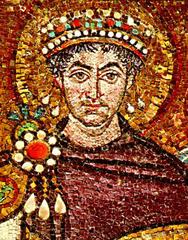 St Justinian, Emperor of Rome and Byzantium in the sixth century.