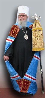 Metropolitan Cornelius of Tallinn and All Estonia wearing a Mantiya of a Metropolitan